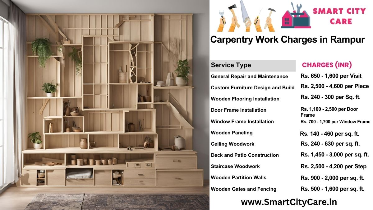 Carpentry Work Charges list in Rampur