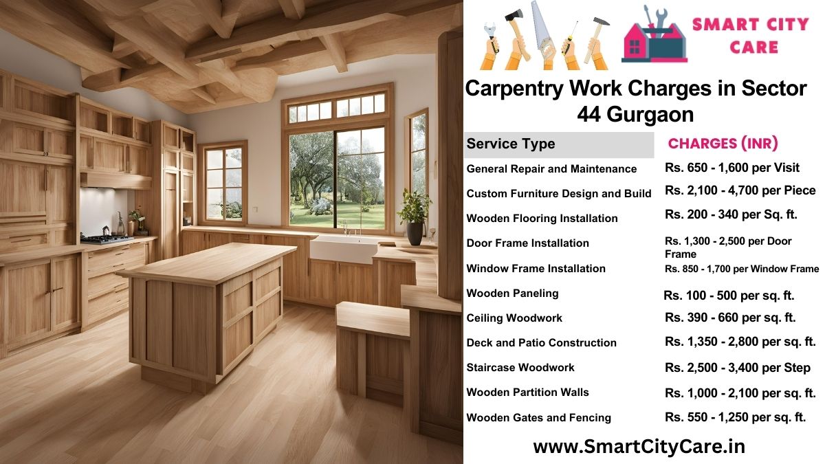 Carpentry Work Charges list in Sector 44, Gurgaon