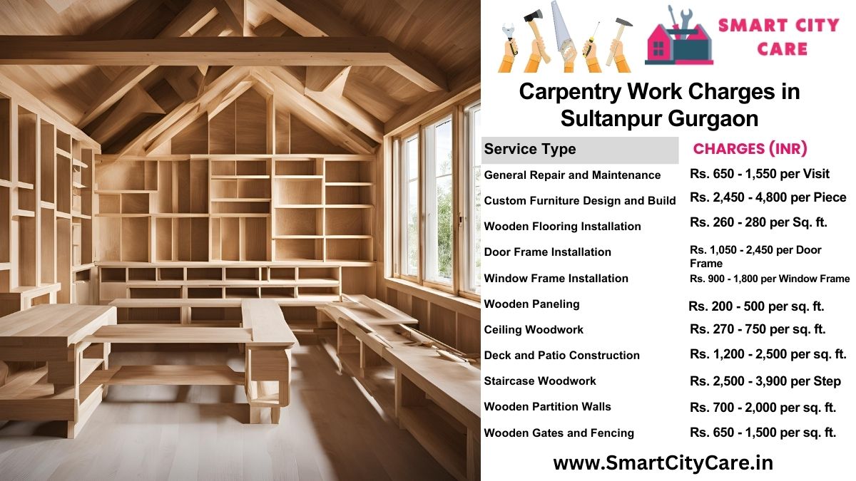 Carpentry Work Charges list in Sultanpur, Gurgaon