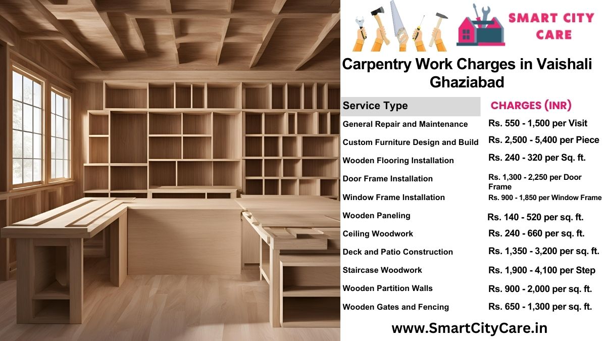 Carpentry Work Charges list in Vaishali, Ghaziabad