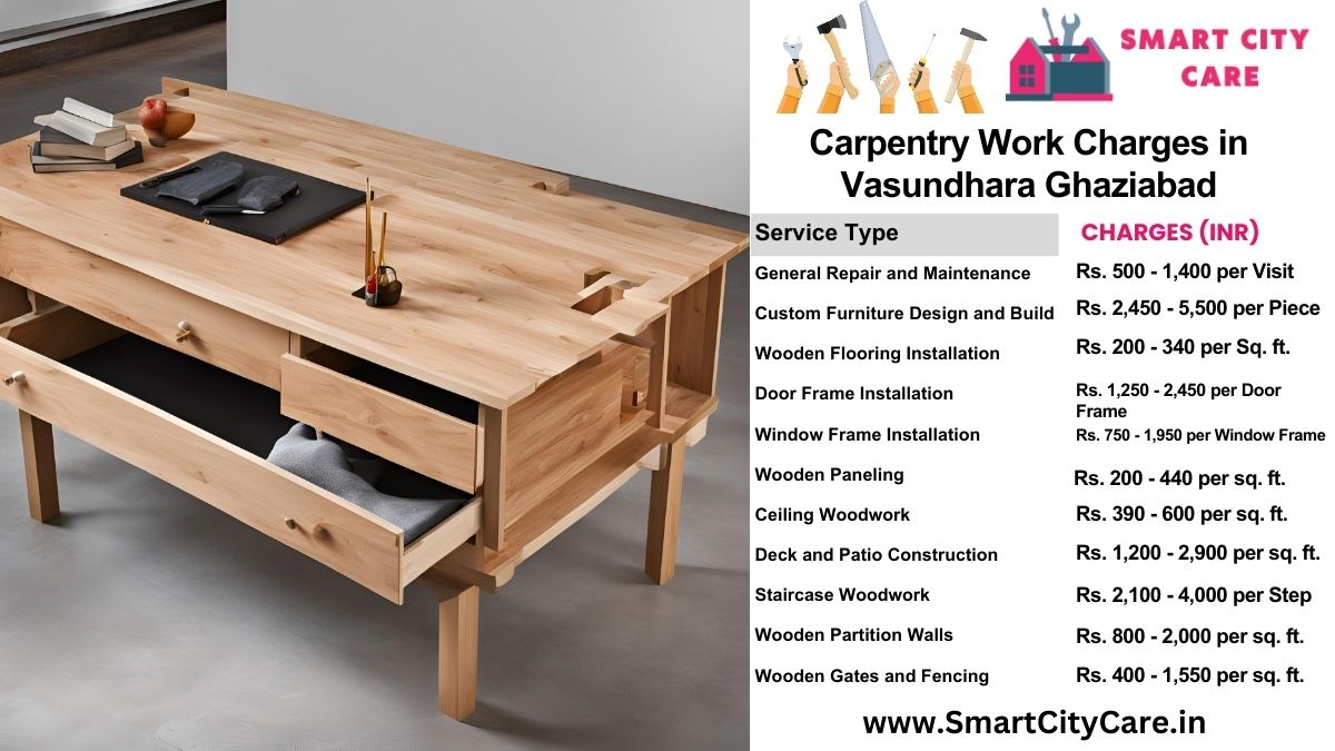 Carpentry Work Charges list in Vasundhara, Ghaziabad