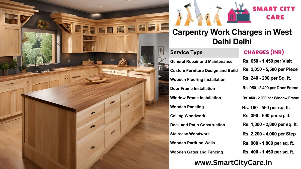 Carpentry Work Charges list in West Delhi, Delhi