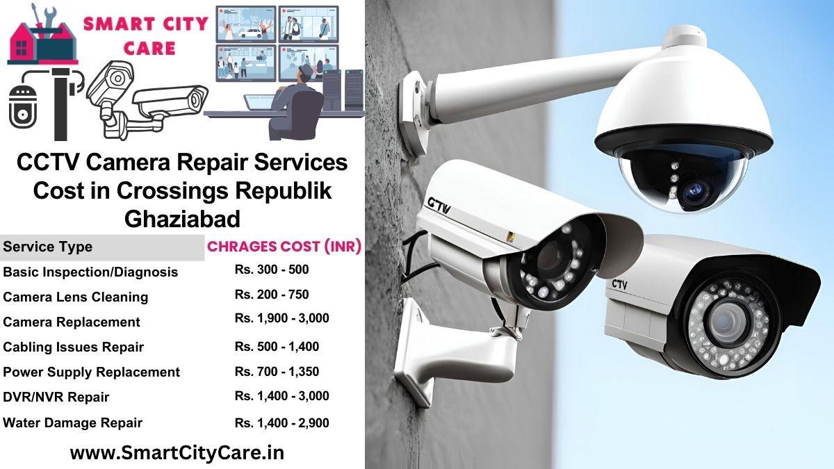 CCTV camera repair services charges list in Ghaziabad, Crossings Republik