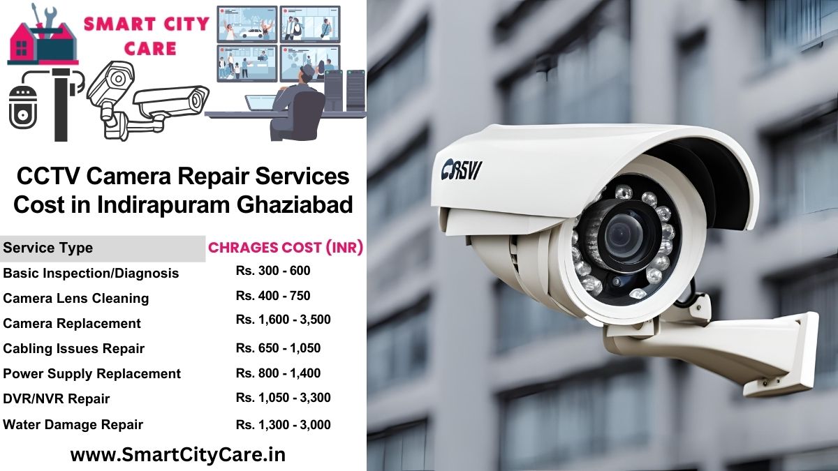 CCTV camera repair services charges list in Ghaziabad, Indirapuram