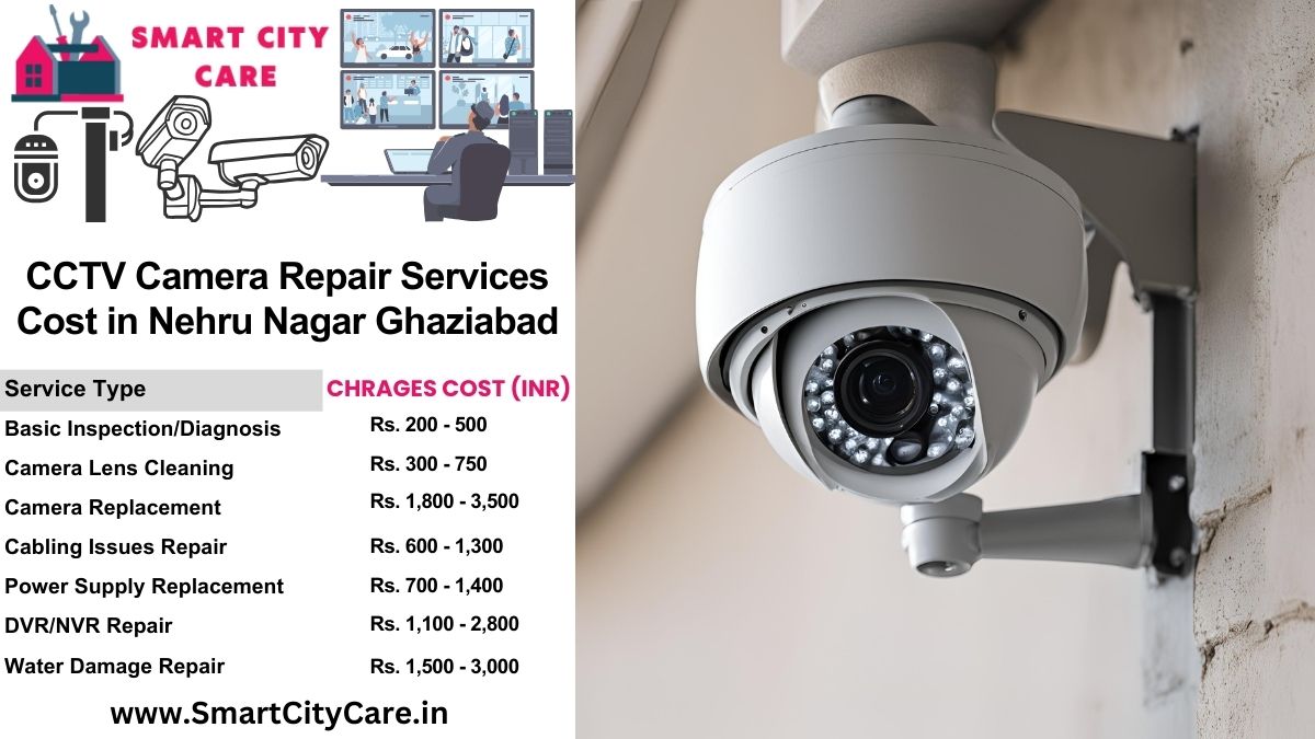 CCTV camera repair services charges list in Ghaziabad, Nehru Nagar