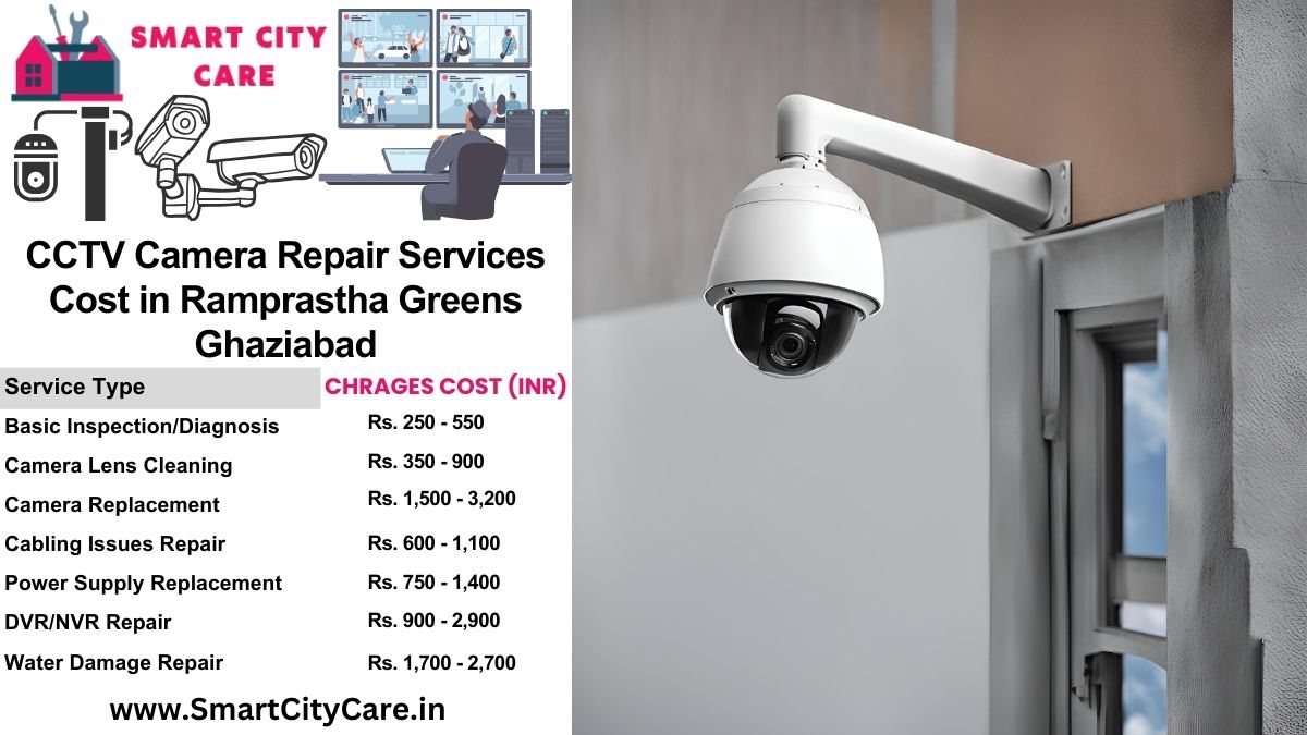 CCTV camera repair services charges list in Ghaziabad, Ramprastha Greens