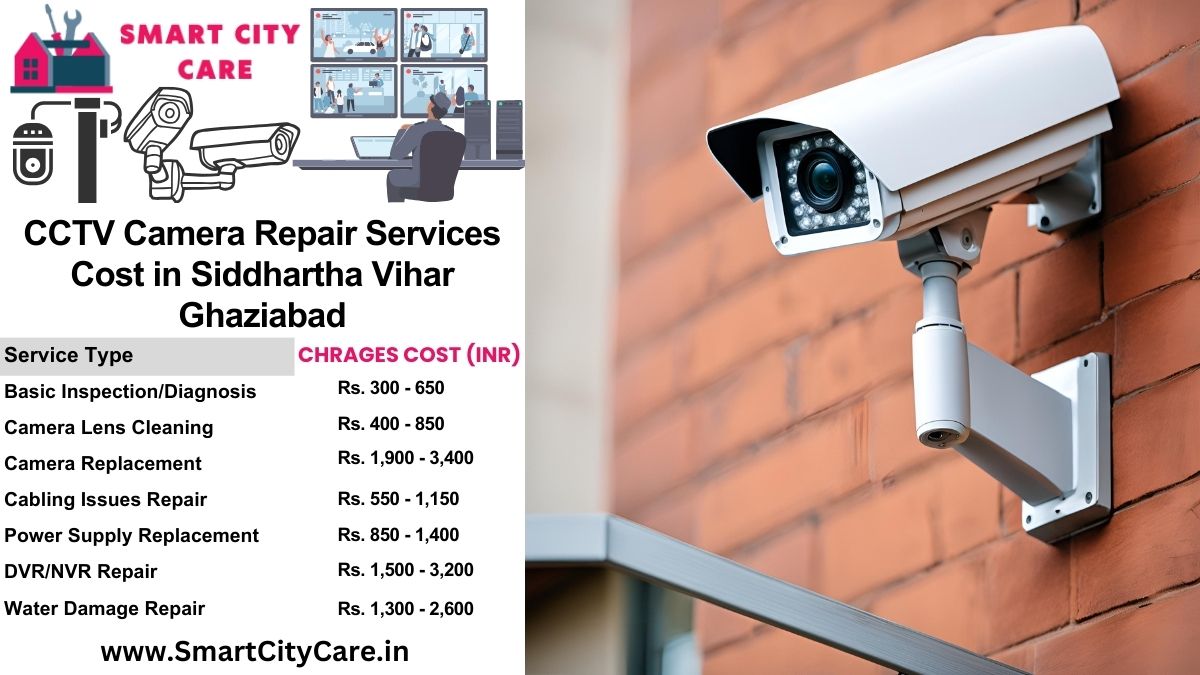 CCTV camera repair services charges list in Ghaziabad, Siddhartha Vihar