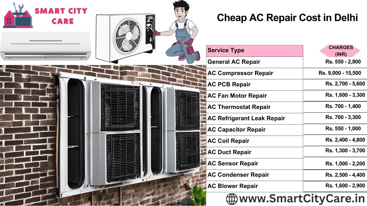 Cheap AC repair Cost list in Delhi