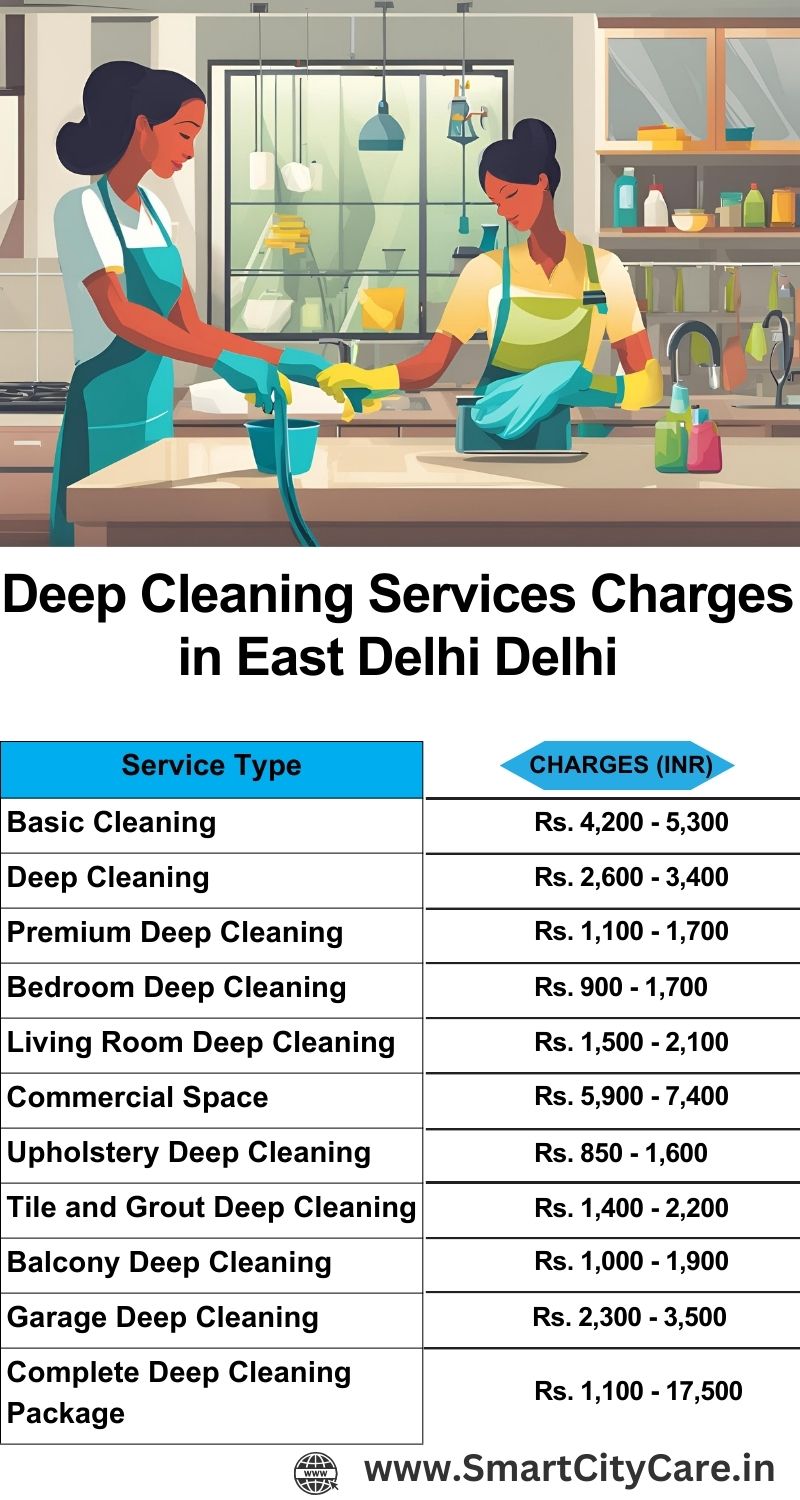 Deep cleaning services price list in East Delhi, Delhi