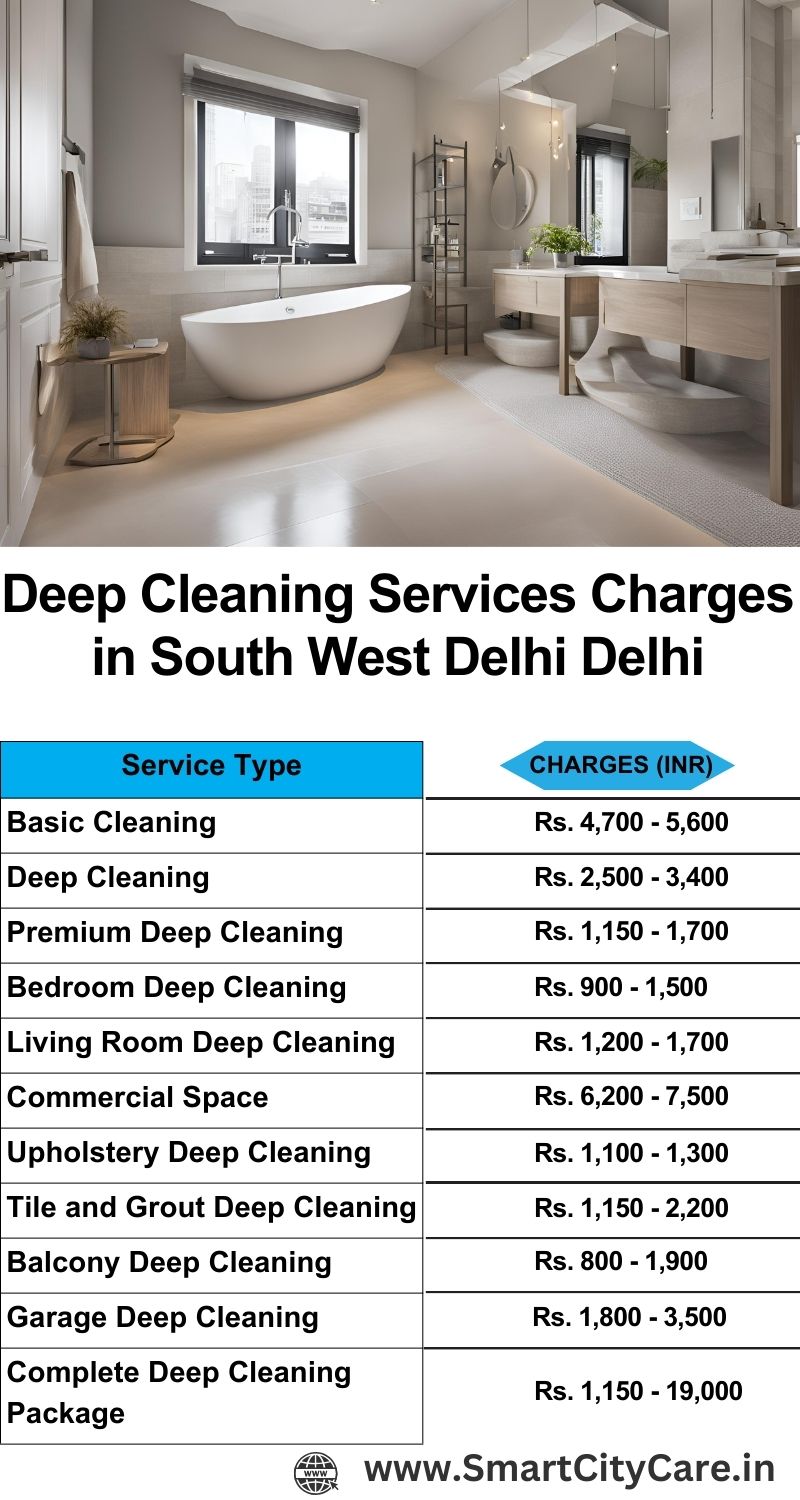 Deep cleaning services price list in South West Delhi, Delhi