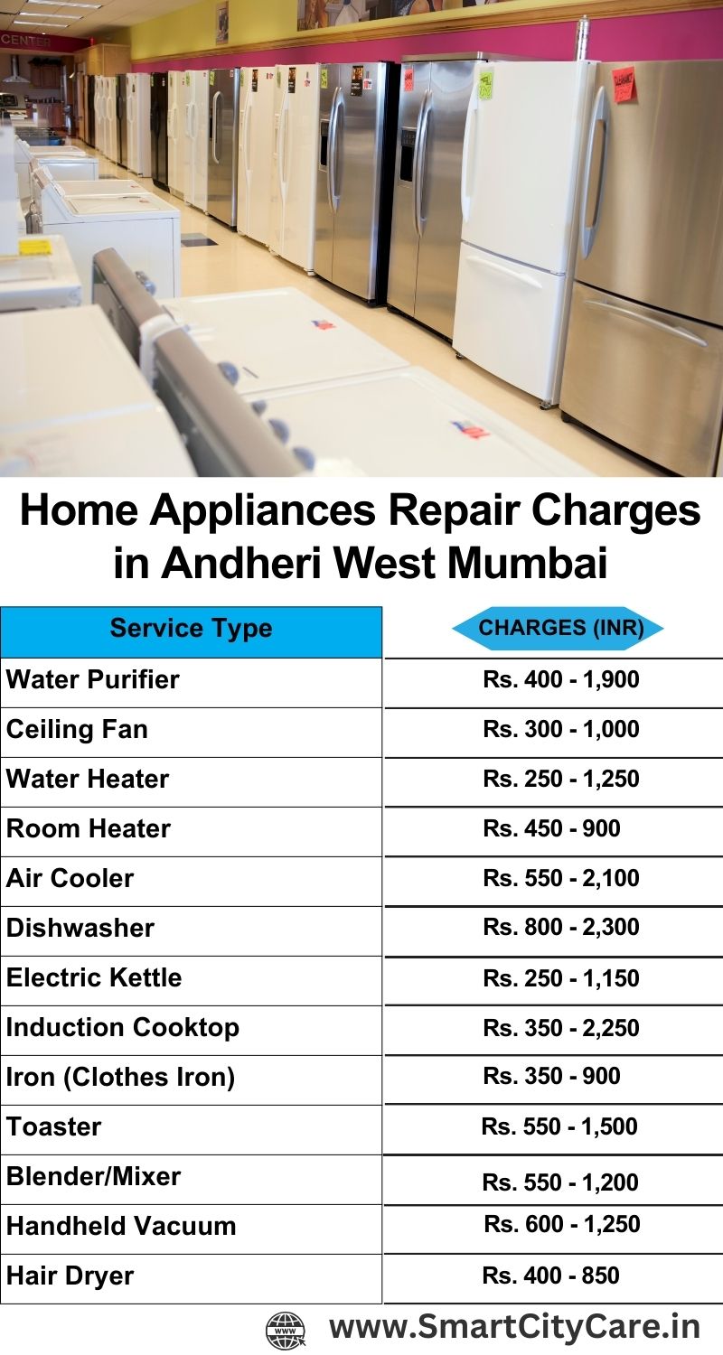 Home Appliances Repair Charges in  Andheri West ,Mumbai 