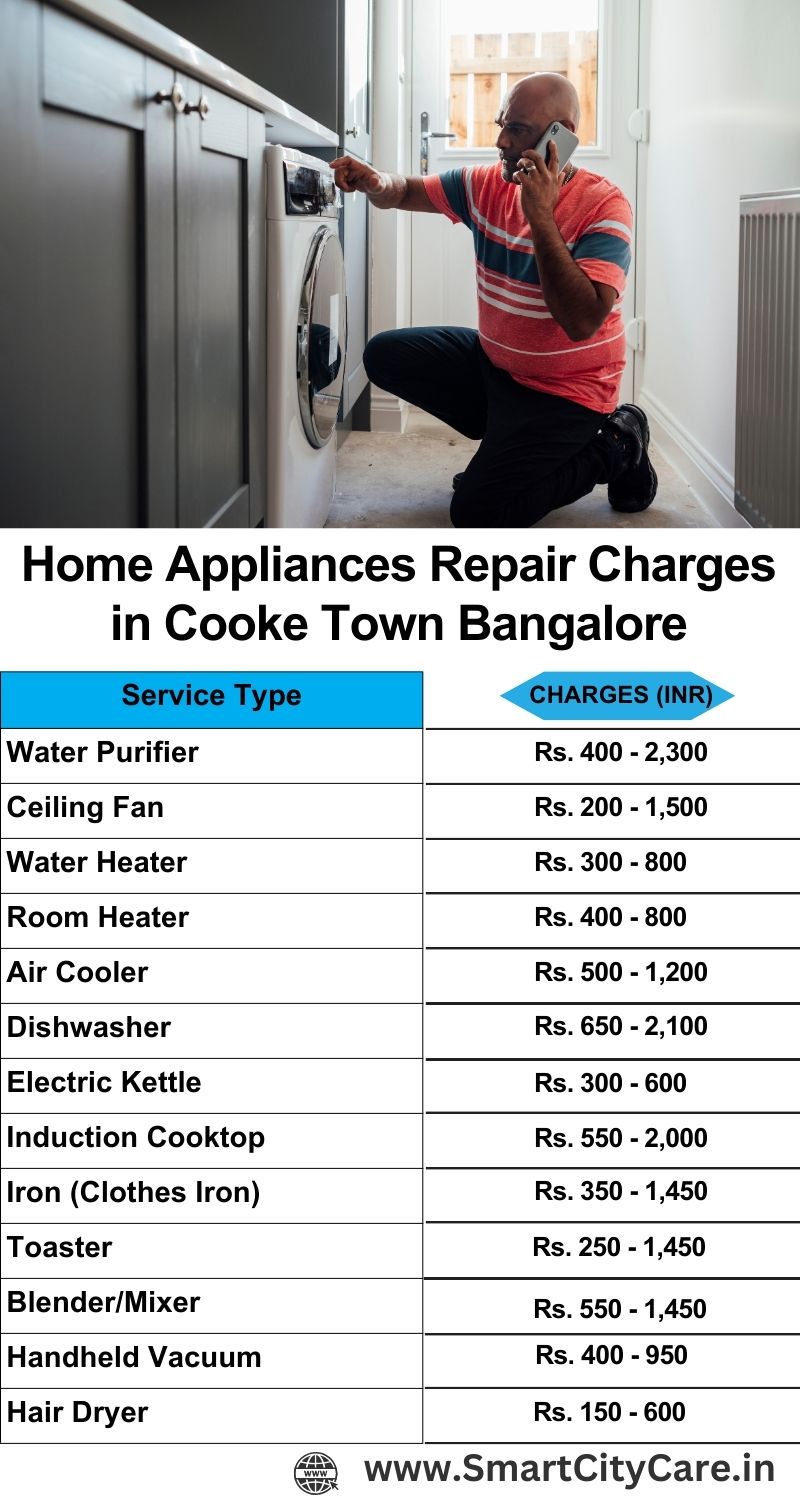 Home Appliances Repair Charges in  Cooke Town ,Bangalore 