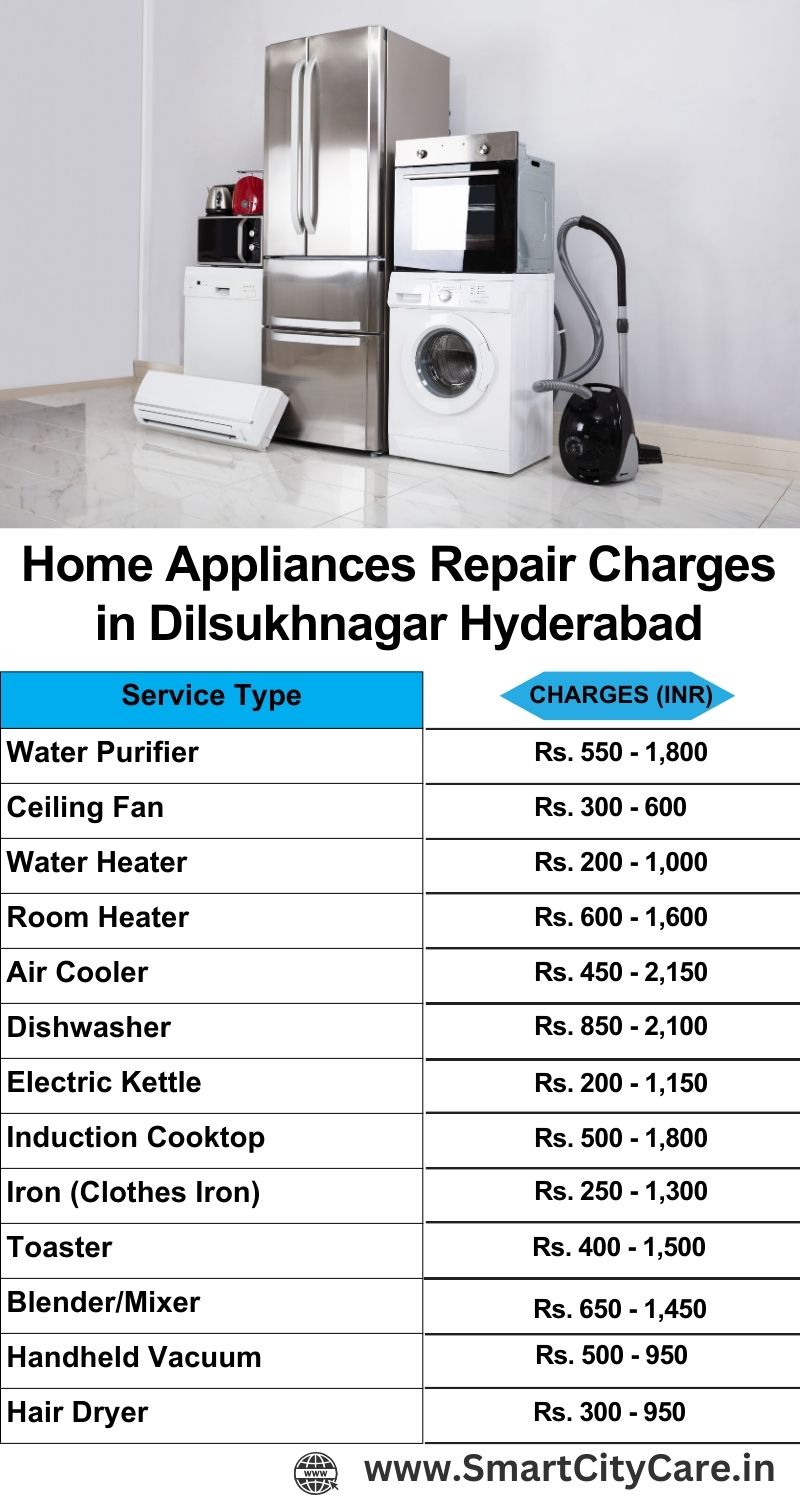 Home Appliances Repair Charges in Dilsukhnagar ,Hyderabad