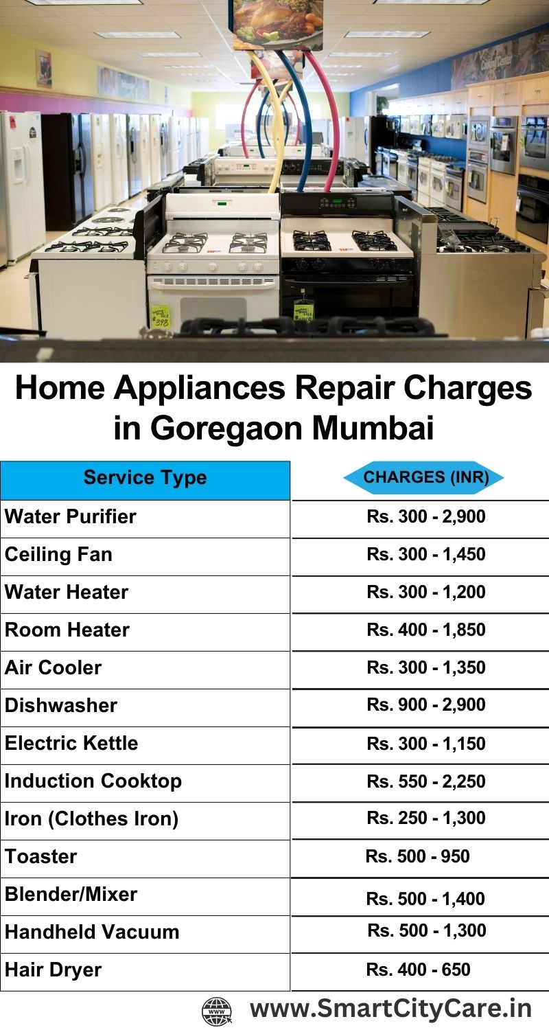 Home Appliances Repair Charges in  Goregaon ,Mumbai 