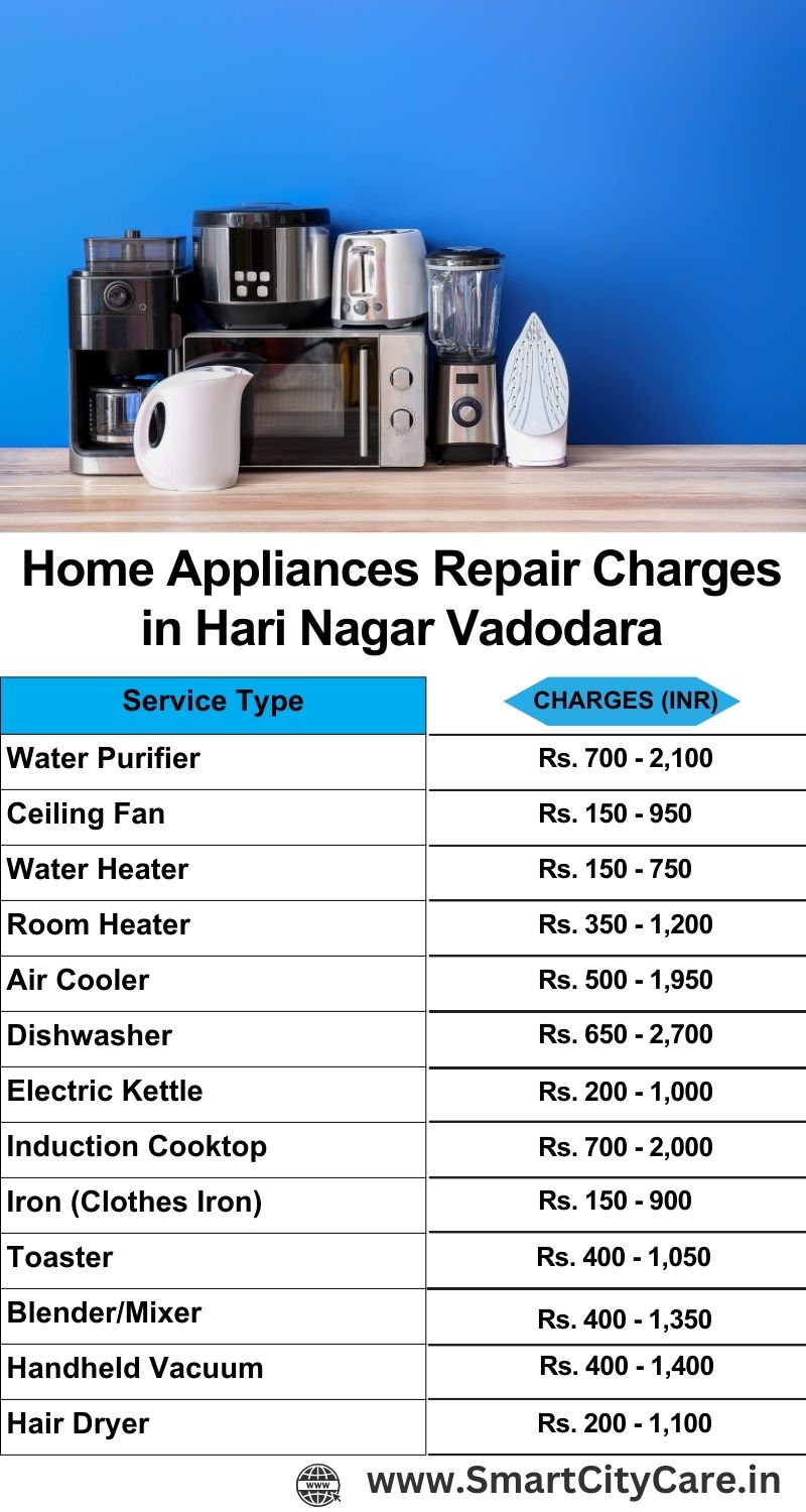 Home Appliances Repair Charges in  Hari Nagar ,Vadodara 