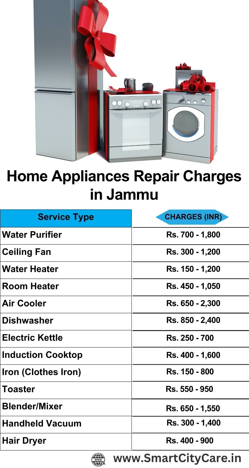 Home Appliances Repair Charges in Jammu