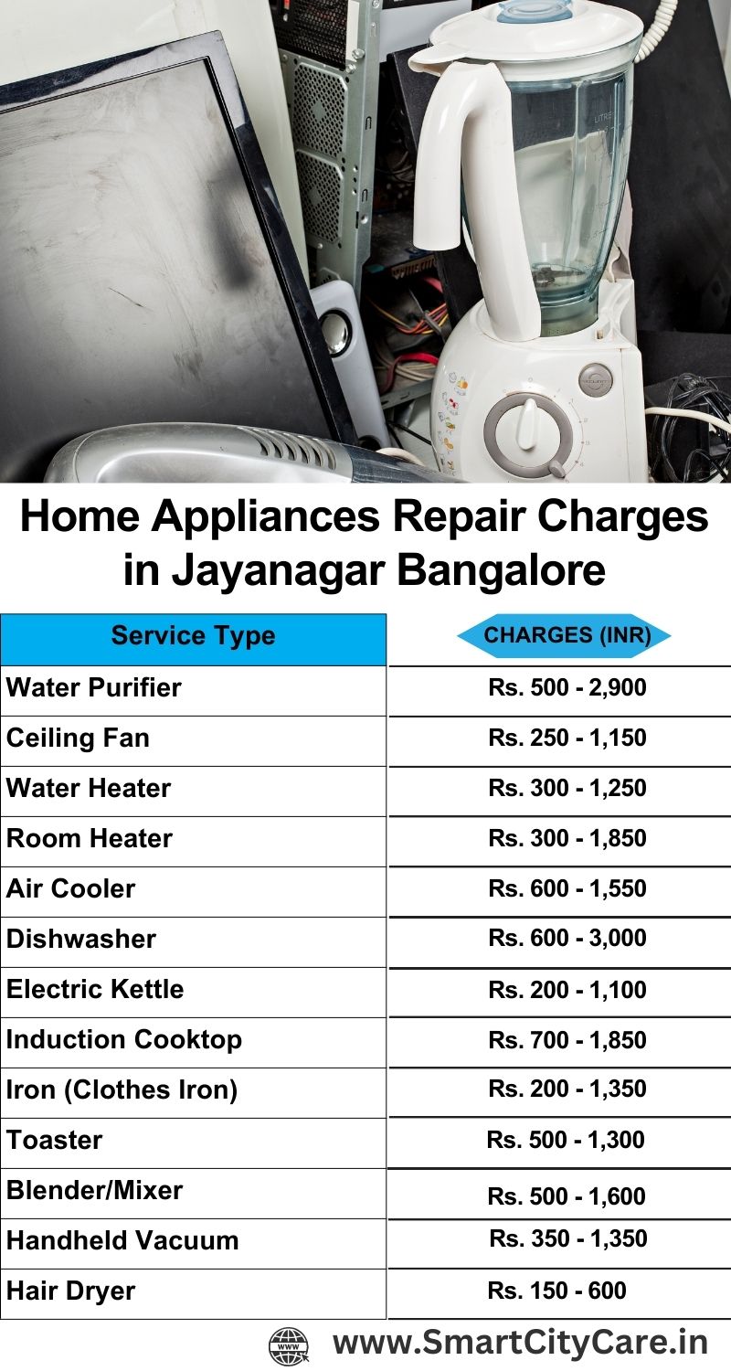 Home Appliances Repair Charges in  Jayanagar ,Bangalore 