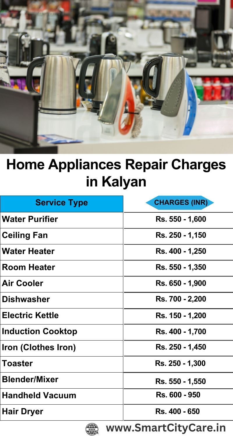 Home Appliances Repair Charges in Kalyan