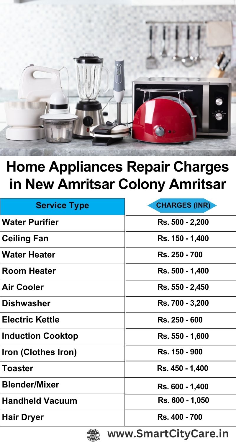 Home Appliances Repair Charges in  New Amritsar Colony ,Amritsar 