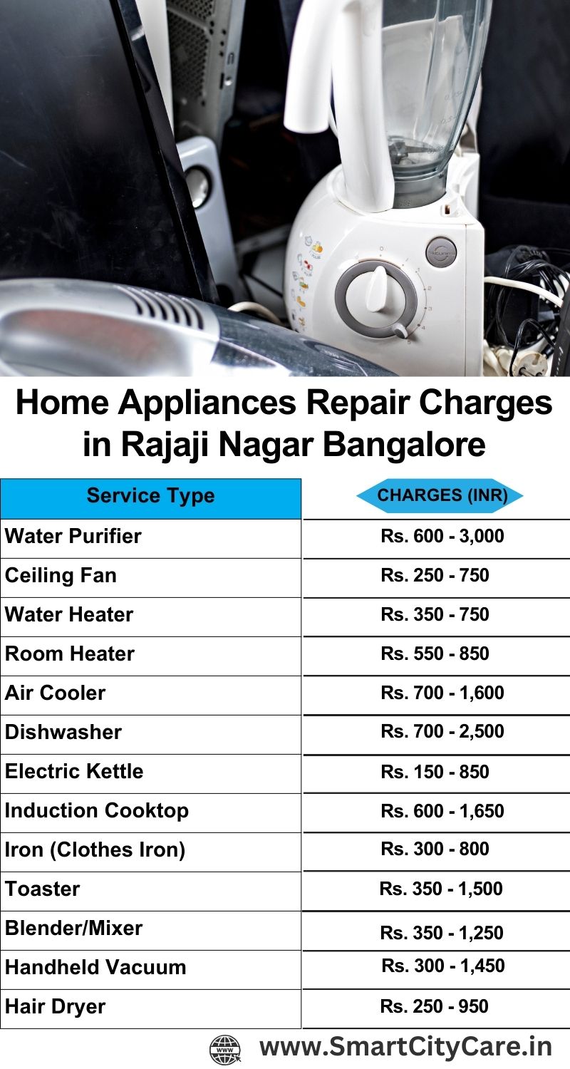 Home Appliances Repair Charges in  Rajaji Nagar ,Bangalore 