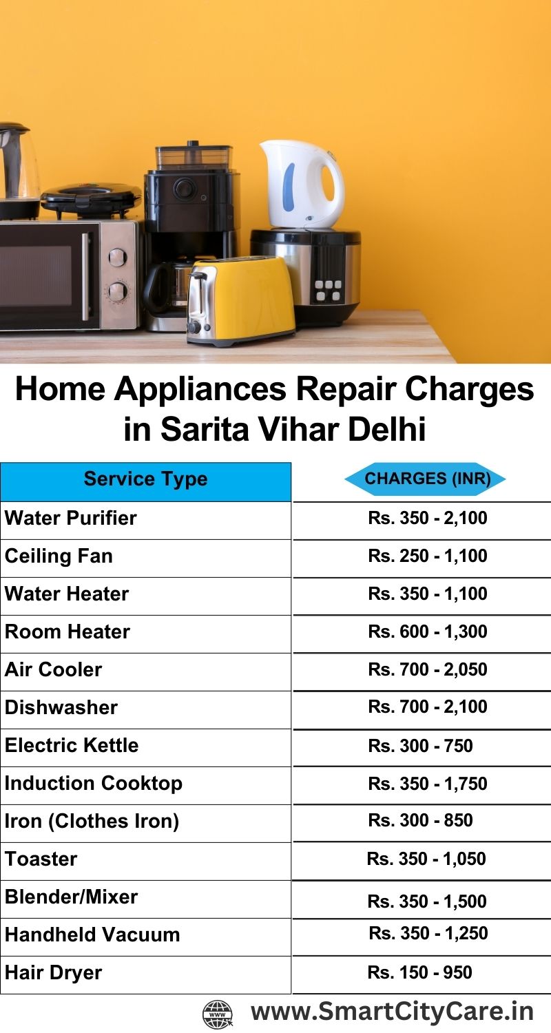 Home Appliances Repair Charges in  Sarita Vihar ,Delhi 