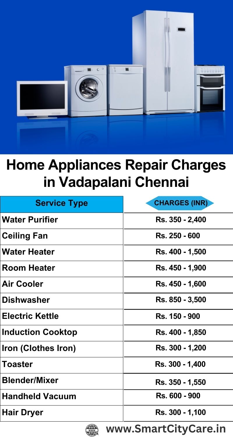 Home Appliances Repair Charges in  Vadapalani ,Chennai 