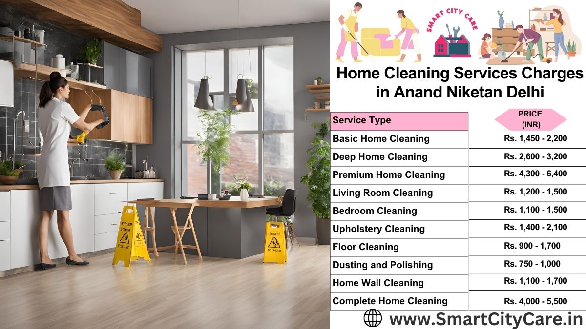 Home Cleaning Charges list in Anand Niketan, Delhi