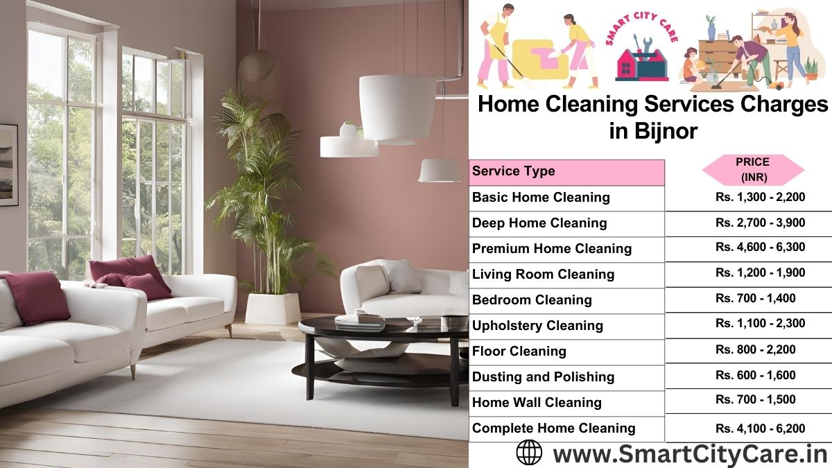 Home Cleaning Charges list in Bijnor