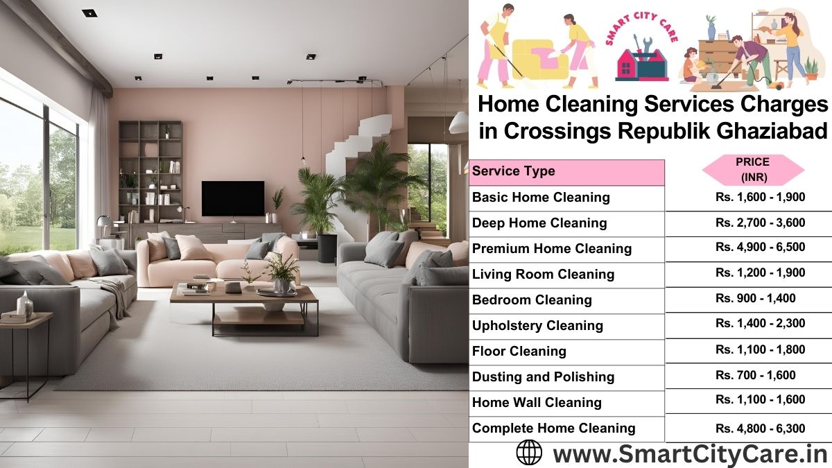 Home Cleaning Charges list in Crossings Republik, Ghaziabad