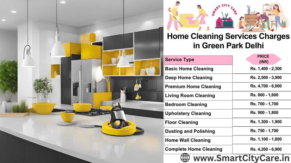 Home Cleaning Charges list in Green Park, Delhi