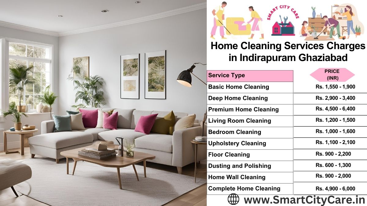 Home Cleaning Charges list in Indirapuram, Ghaziabad