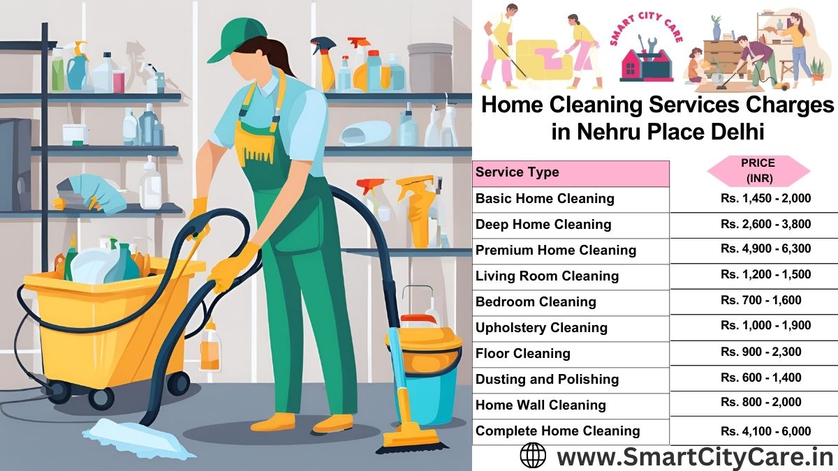 Home Cleaning Charges list in Nehru Place, Delhi