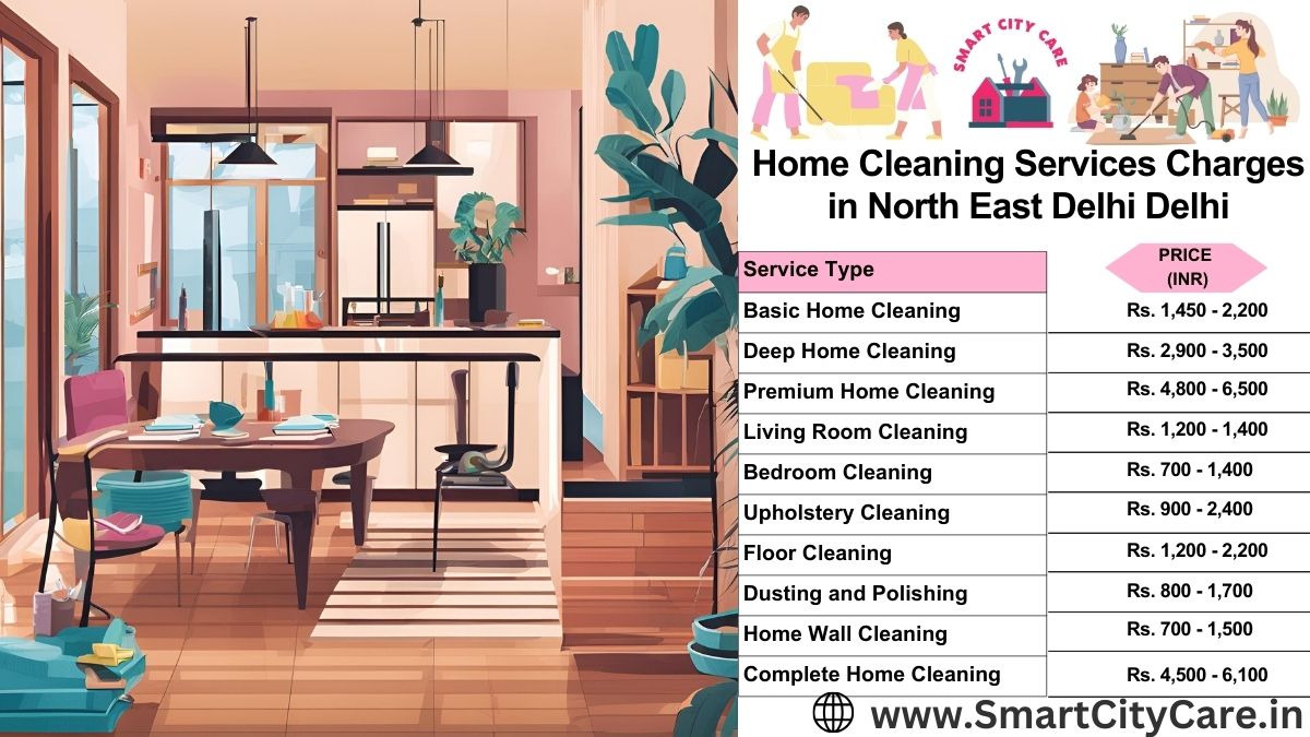 Home Cleaning Charges list in North East Delhi, Delhi