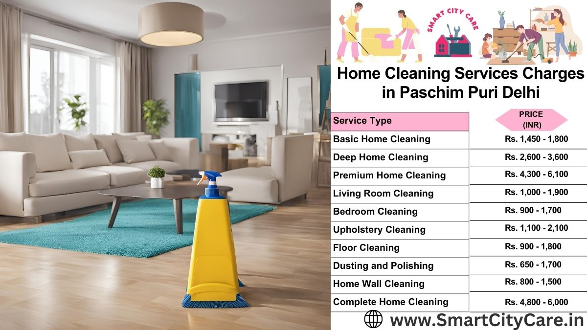 Home Cleaning Charges list in Paschim Puri, Delhi