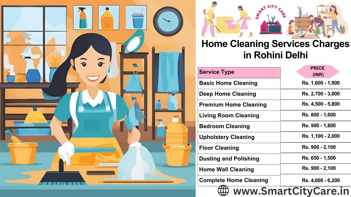 Home Cleaning Charges list in Rohini, Delhi