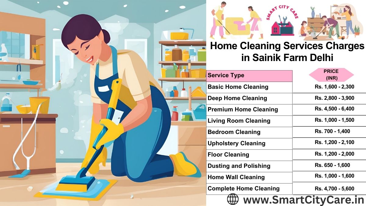 Home Cleaning Charges list in Sainik Farm, Delhi