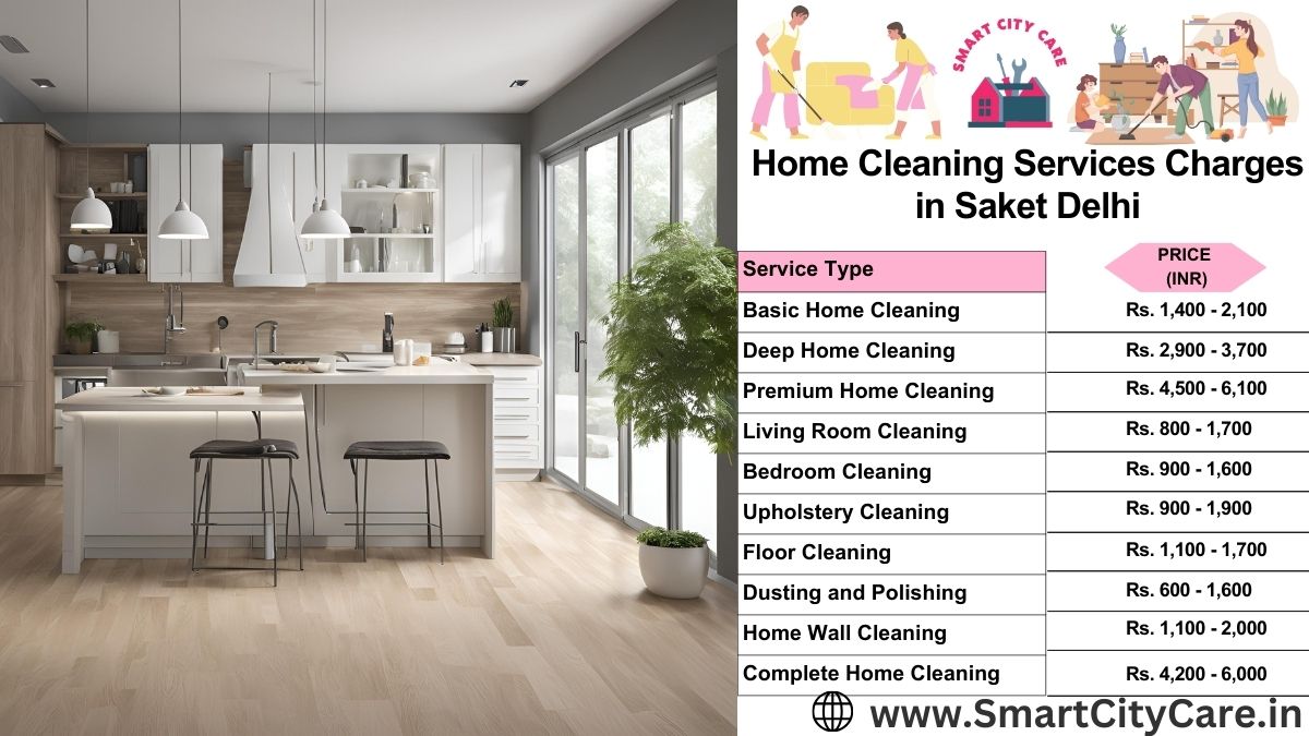 Home Cleaning Charges list in Saket, Delhi