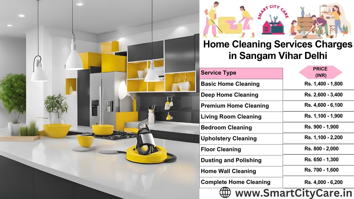 Home Cleaning Charges list in Sangam Vihar, Delhi