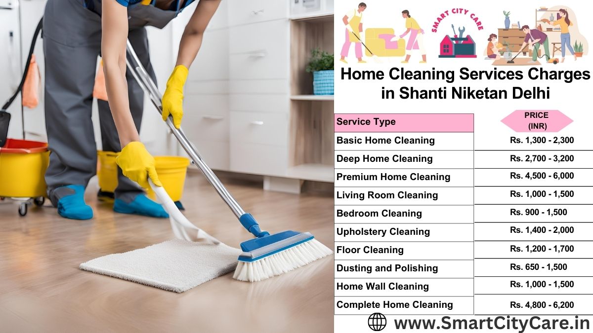 Home Cleaning Charges list in Shanti Niketan, Delhi