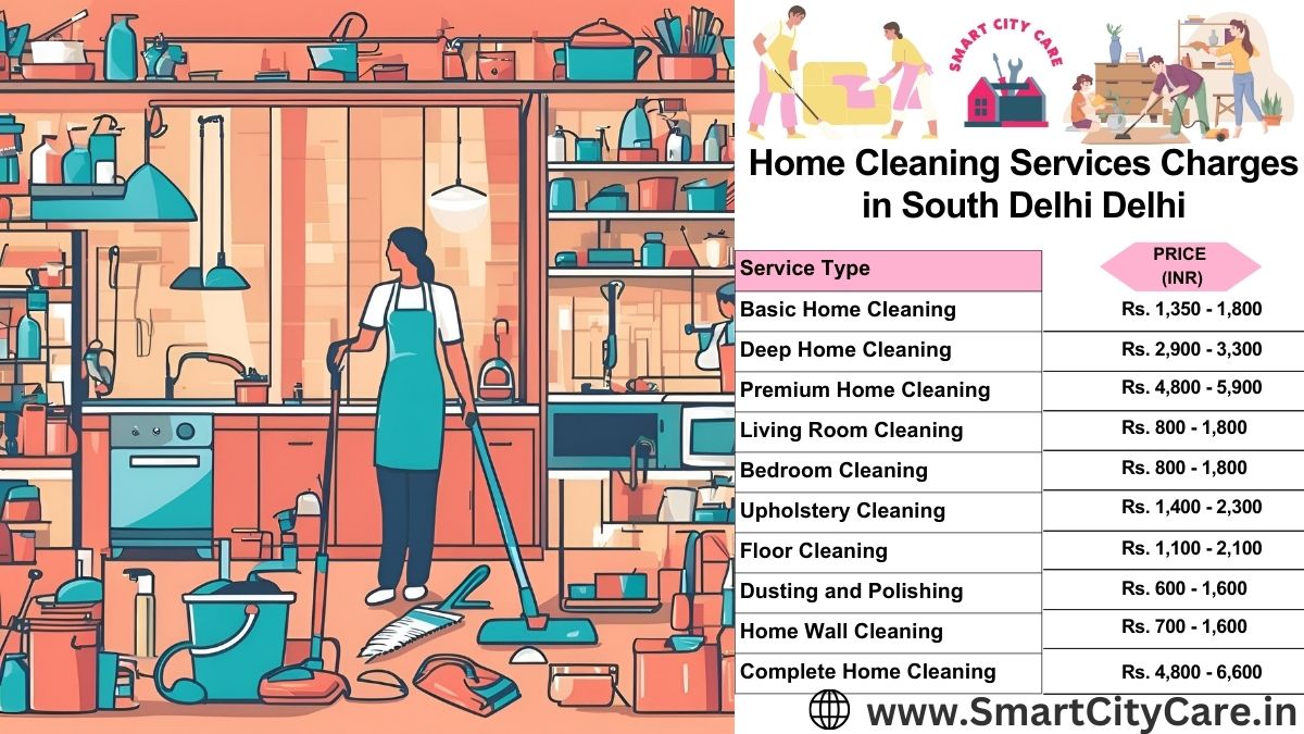Home Cleaning Charges list in South Delhi, Delhi