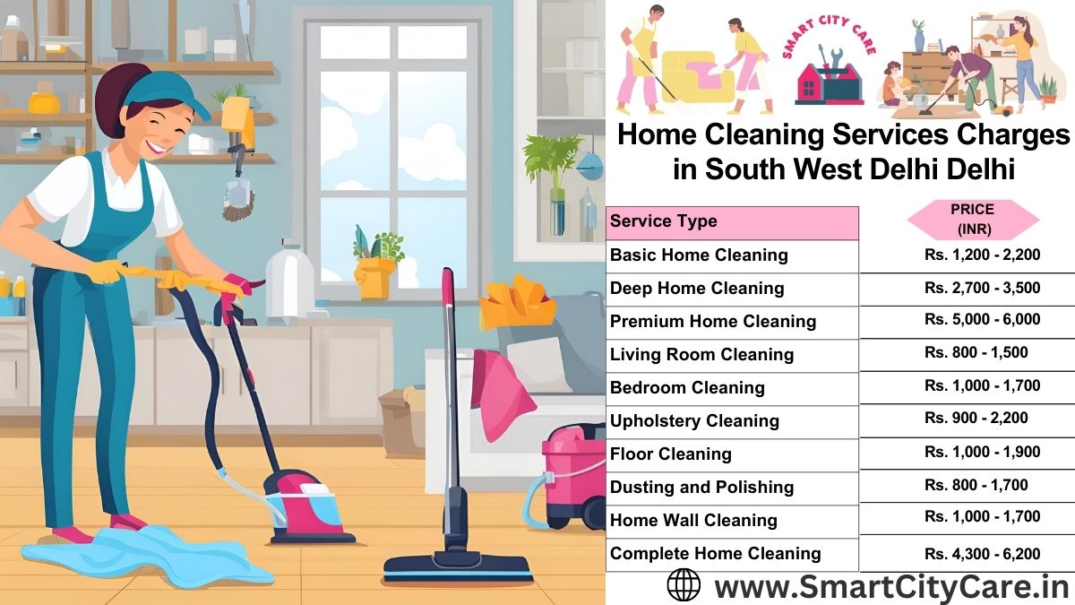 Home Cleaning Charges list in South West Delhi, Delhi