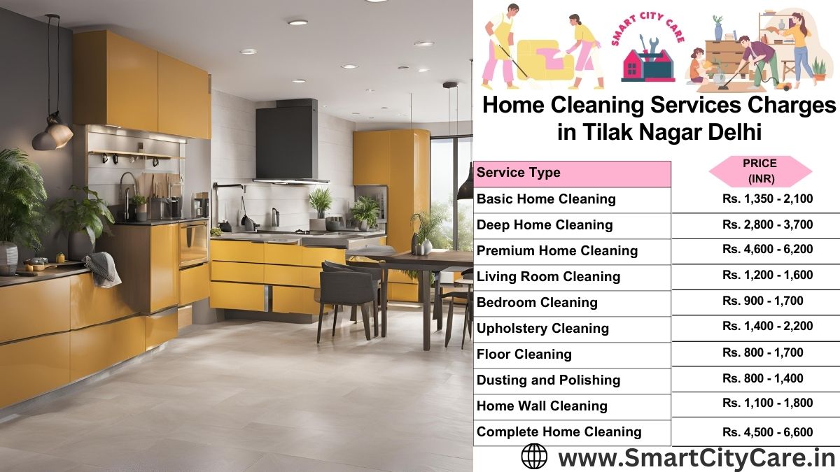 Home Cleaning Charges list in Tilak Nagar, Delhi