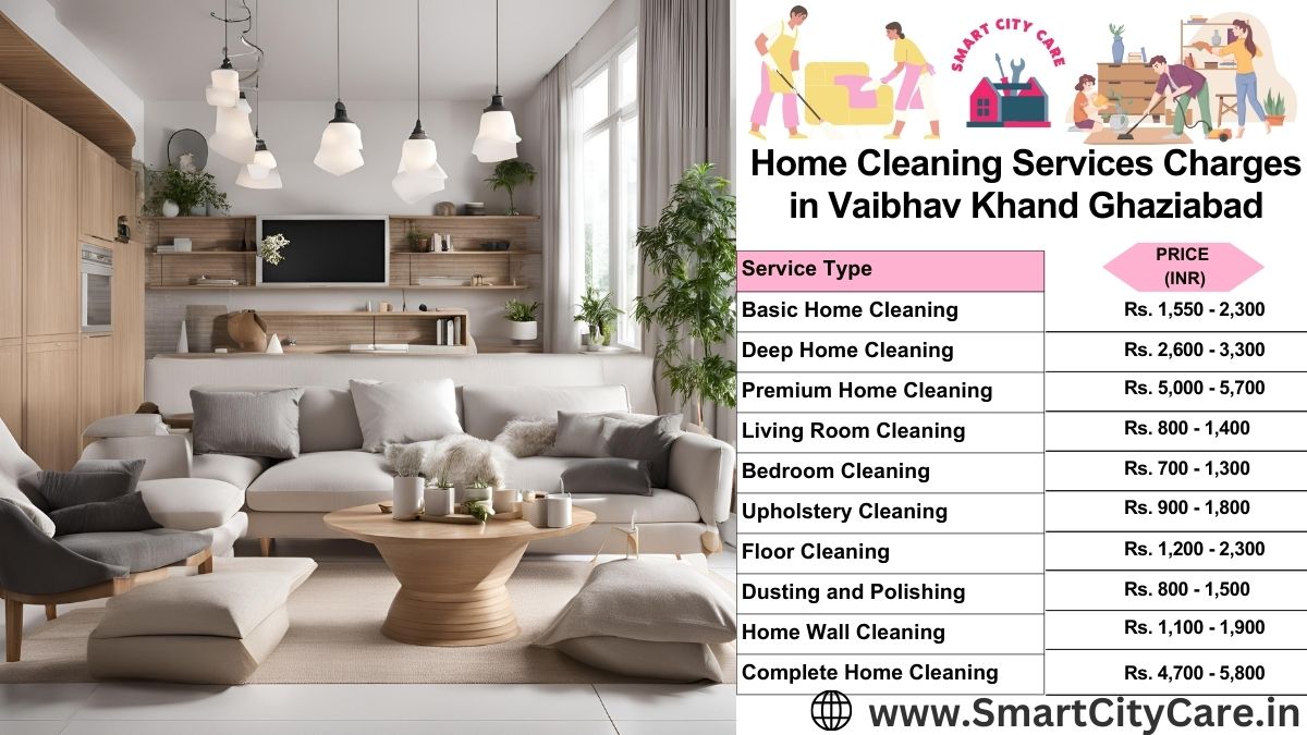 Home Cleaning Charges list in Vaibhav Khand, Ghaziabad