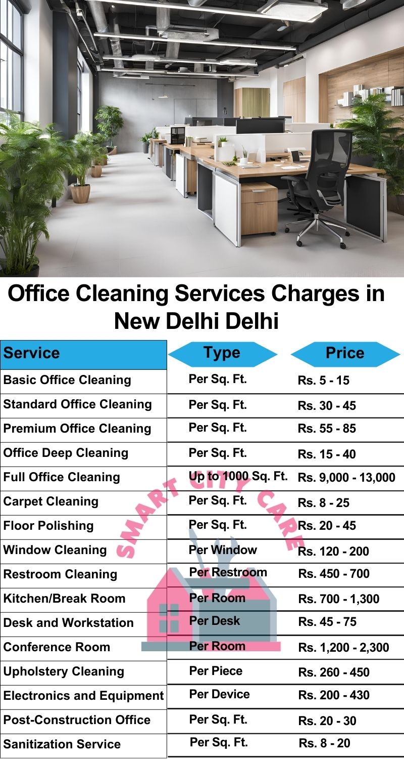 Office cleaning services New Delhi, Delhi price list