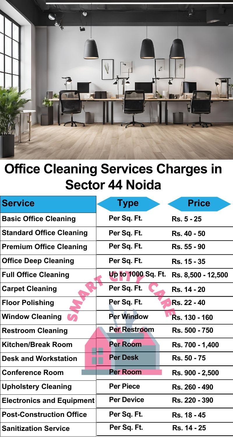 Office cleaning services Sector 44, Noida price list