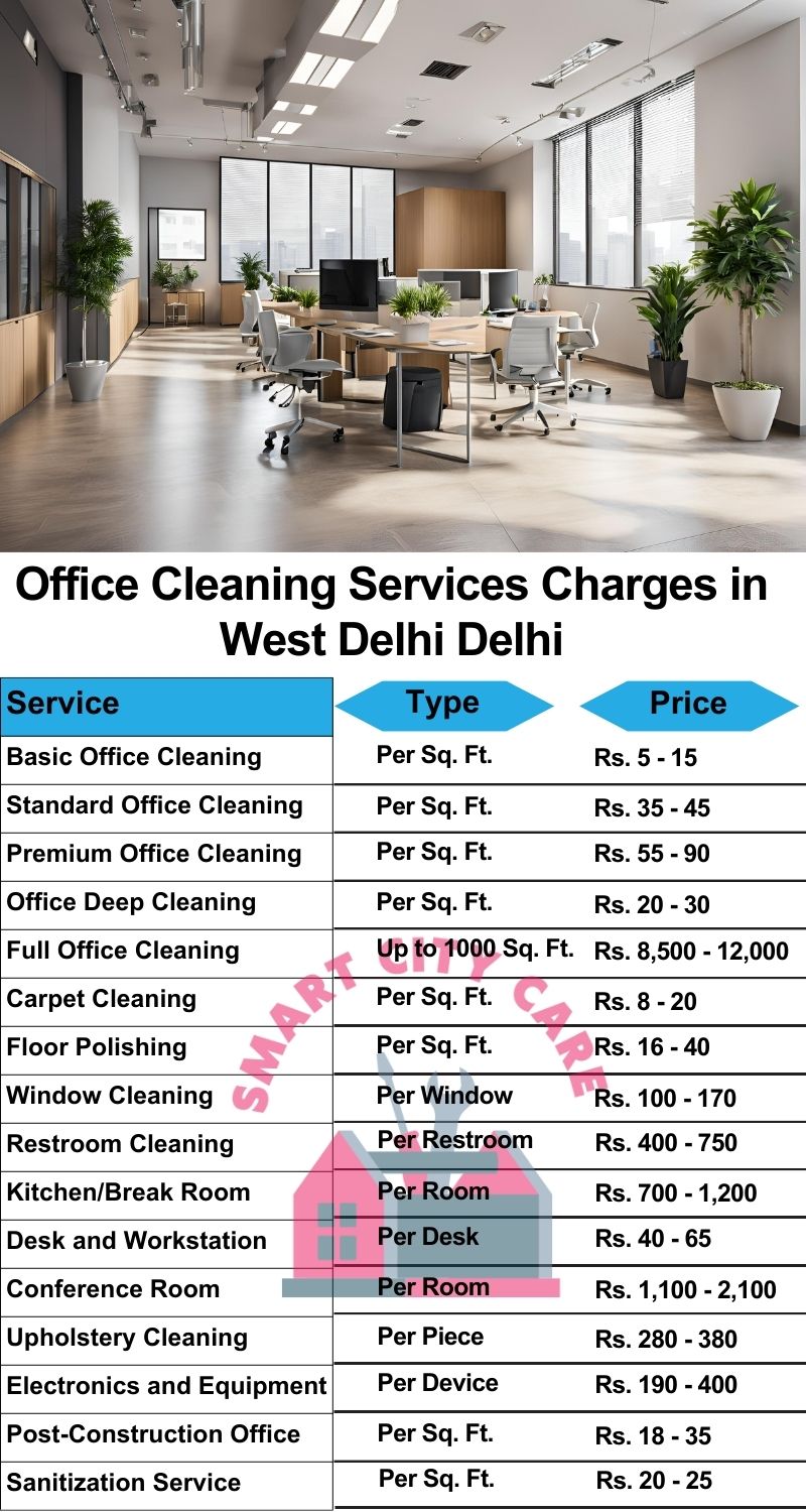 Office cleaning services West Delhi, Delhi price list