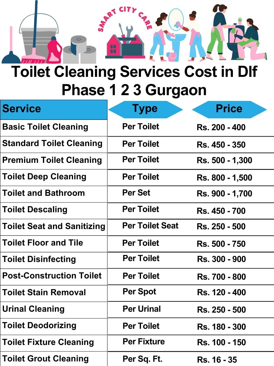 Toilet cleaning services price list in Dlf phase 1 2 3, Gurgaon