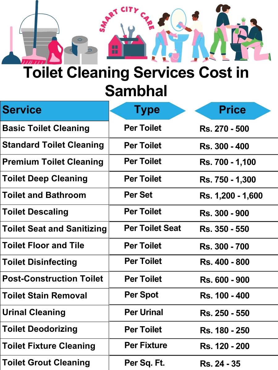 Toilet cleaning services price list in Sambhal