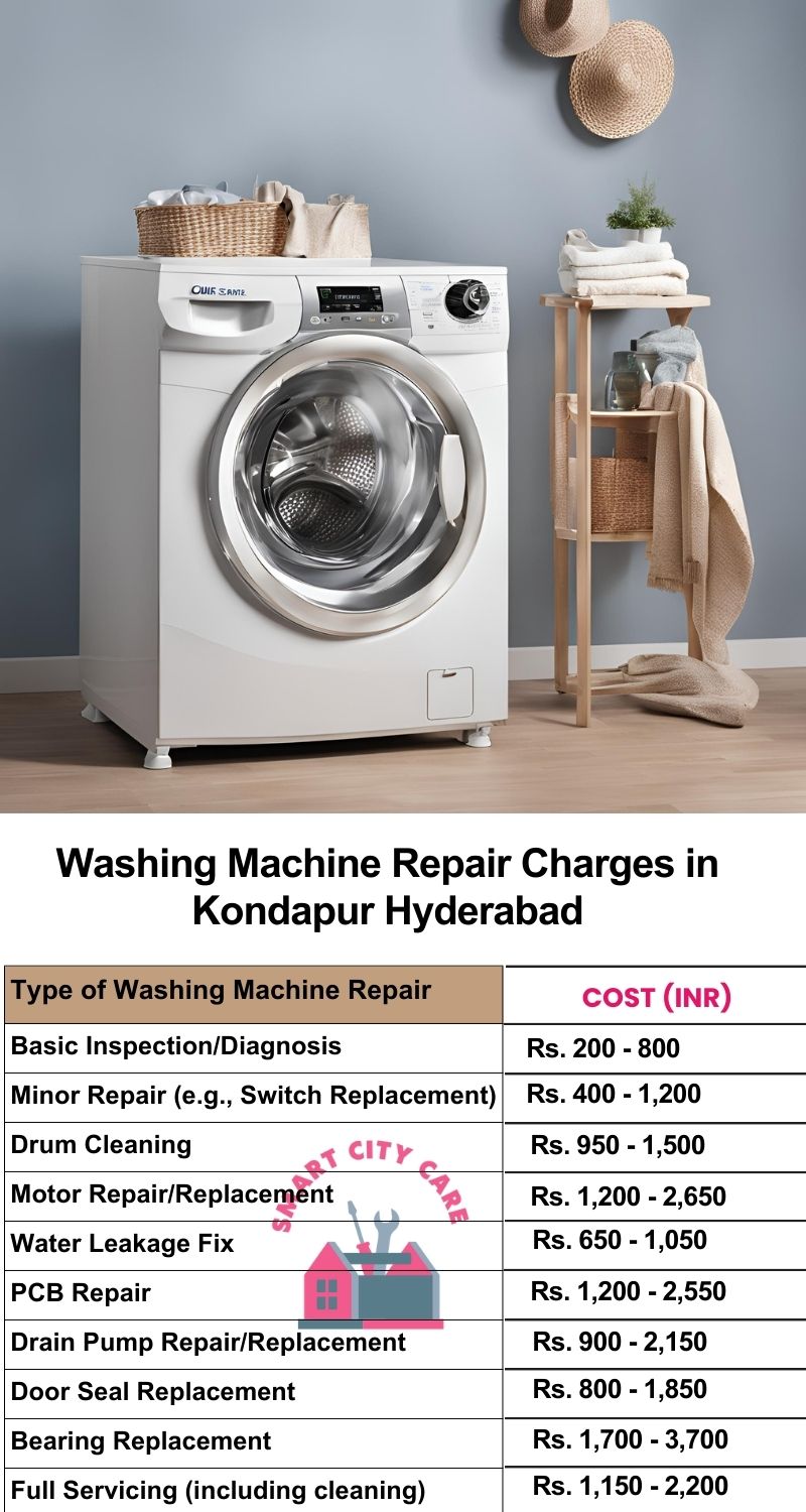 Washing Machine Repair Services Charges in  Kondapur ,Hyderabad 