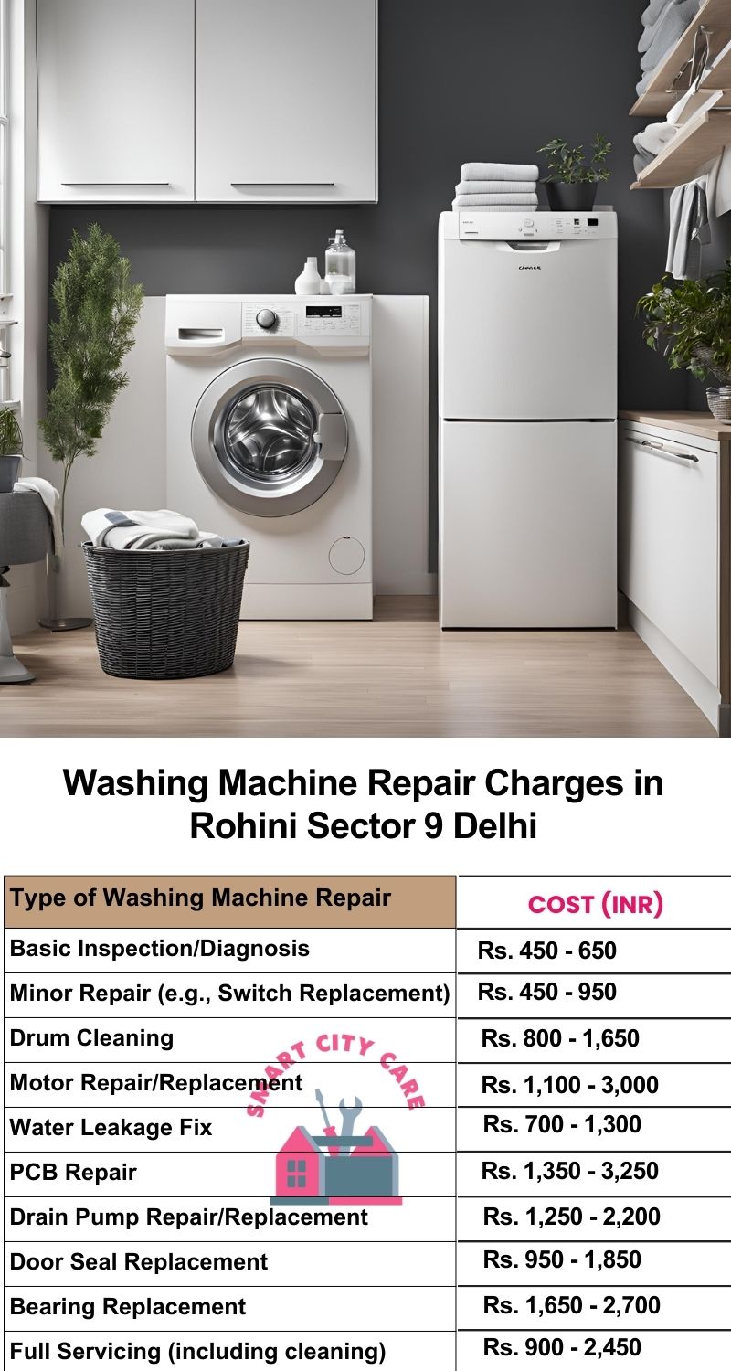 Washing Machine Repair Services Charges in  Rohini Sector 9 ,Delhi 